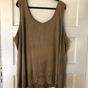 Torrid 4 Lasercut detailed faux-suede tank top